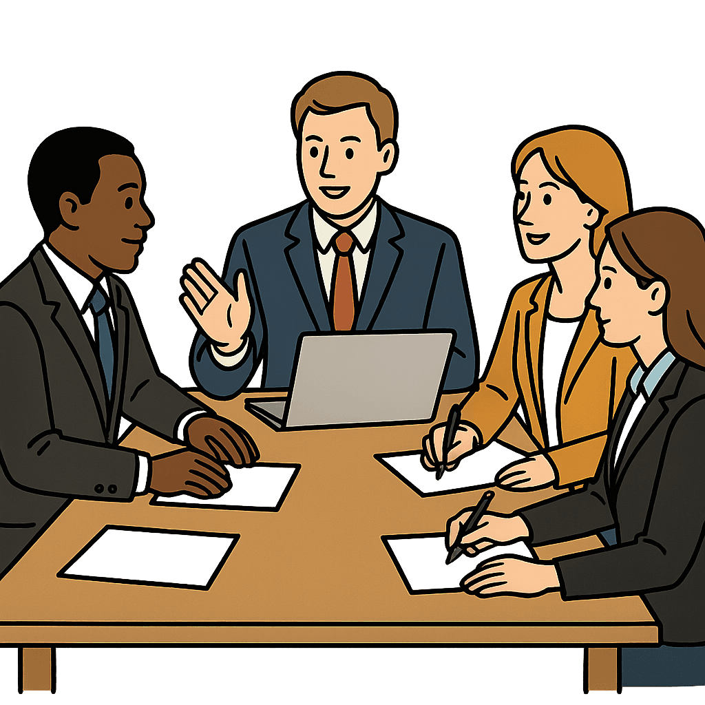 Sales strategy review illustration